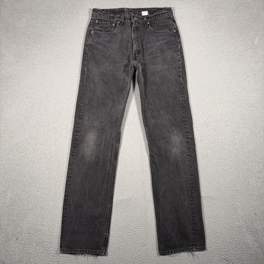Levis Jeans Mens 34x36 Black Vintage 505 Straight Denim Casual Preppy USA 90s